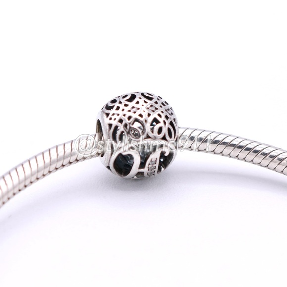 Authentic PANDORA Vintage Letter H Charm with Clear Zirconia - 791852CZ - Picture 4 of 9